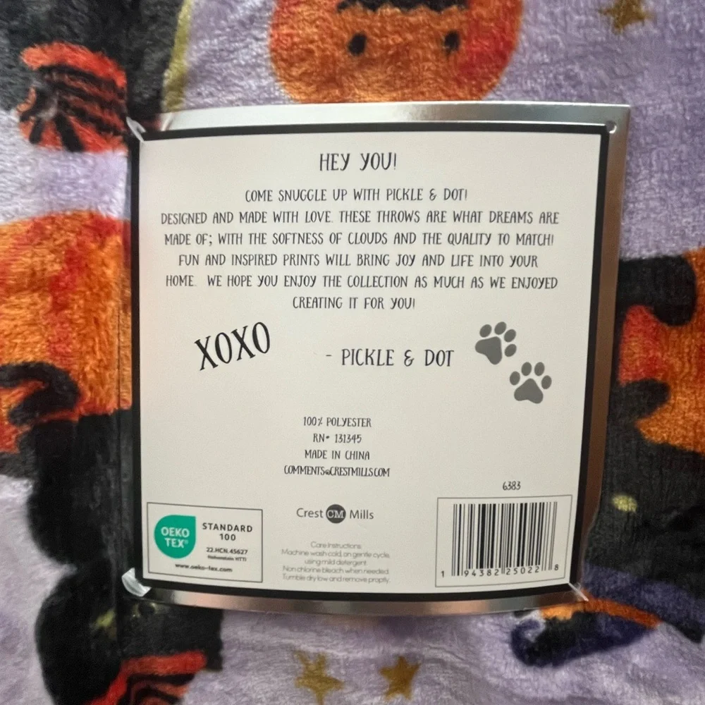 NWT Pickle & Dot oversized plush throw